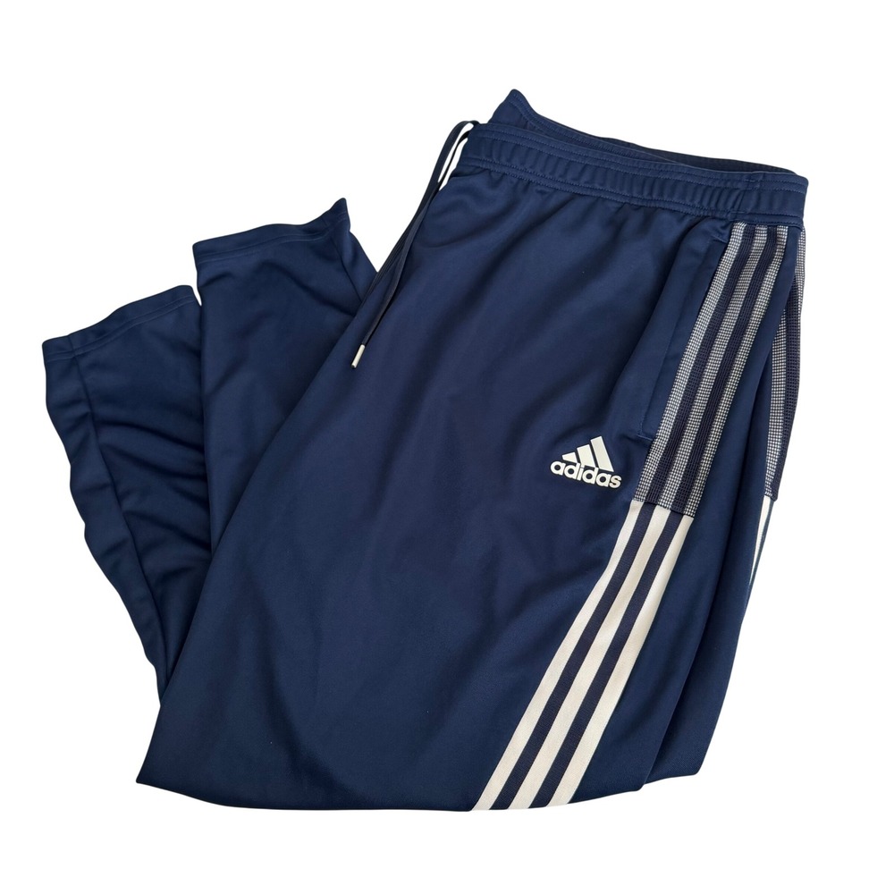 Adidas Men 4X Navy Blue Primegreen Track Pants 3-Stripe Joggers Plus Size Pant